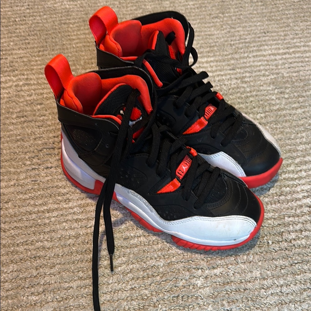 Black and Red Jordan Sneakers